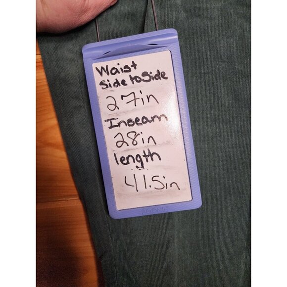 Woman Within Plus Size 32W Petite Green Corduroy Pants Stretchy 5 Pocket - Picture 4 of 8